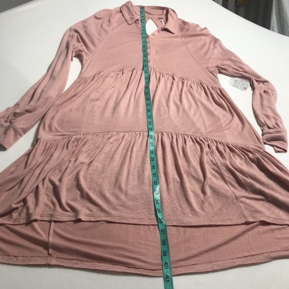 Free People Best Girl Tunic Tiered High Low Ruffles Keyhole Back Dress Medium - Picture 13 of 14